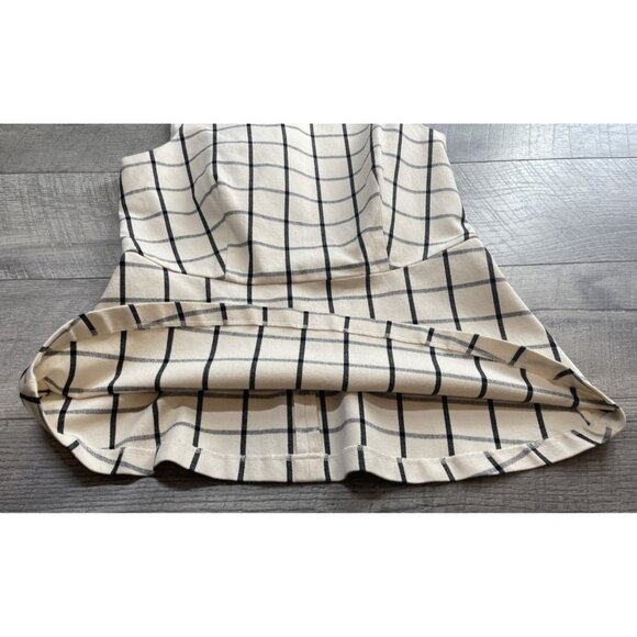 Banana Republic Blouse Womens 4 Beige Check Sleeveless Lined Zip Back Career Top - Picture 5 of 10